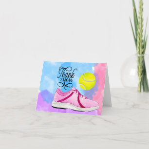 cartões de agradecimentos de tênis com aquarela de