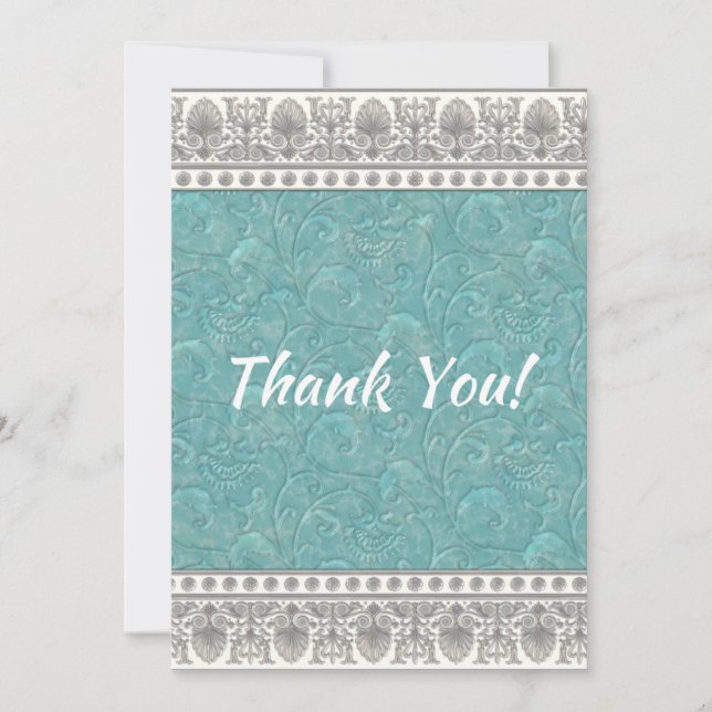 Cartões de agradecimentos de Textura Aqua (Frente)