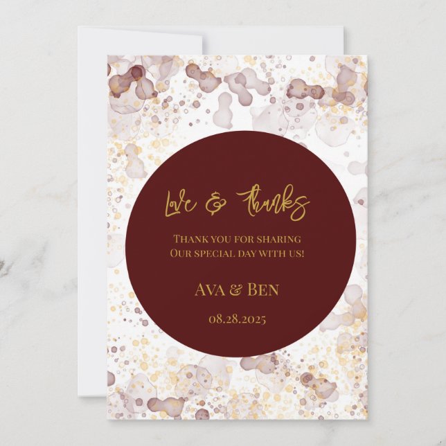 Cartões de agradecimentos de Tinta de Álcool Doura (Frente)