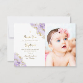 Cartões de agradecimentos de tinta lavanda batismo