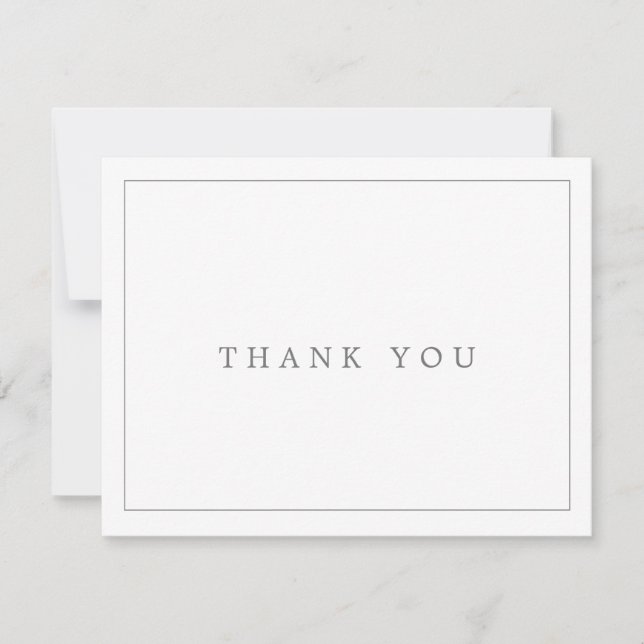 Cartões de agradecimentos de tipografia de prata m (Frente)