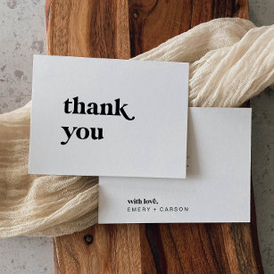 Cartões de agradecimentos de Tipografia Negra Mode