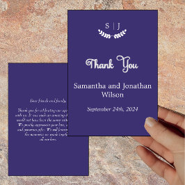 Cartões de agradecimentos de Tom de Joia Azul Eleg