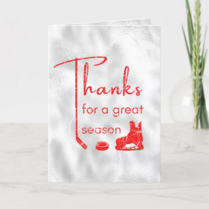 Cartões de agradecimentos de treinador de hóquei n