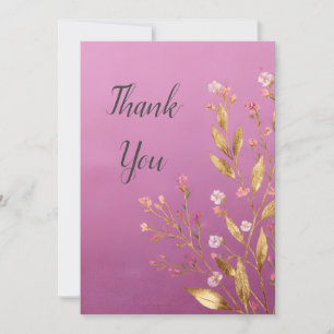 Cartões de agradecimentos de Trilha Floral e Ouro 
