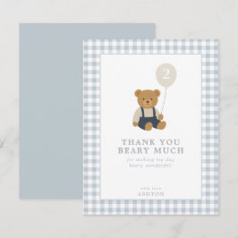 Cartões de agradecimentos De Urso De Teddy Gingham