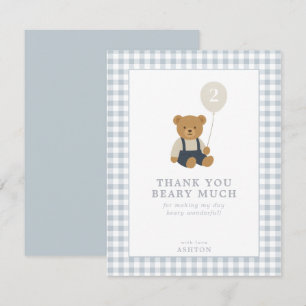 Cartões de agradecimentos De Urso De Teddy Gingham