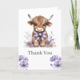Cartões de agradecimentos de Vaca Roxo Highland