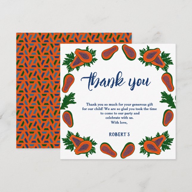 Cartões de agradecimentos de Verão fresco de Fruta (Frente/Verso)