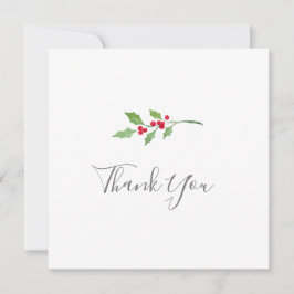 Cartões de agradecimentos de Watercolor Holly Spri