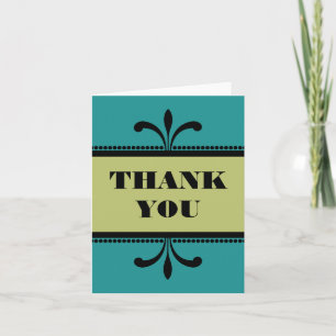 Cartões de agradecimentos Deco de Arte Teal/Rico V