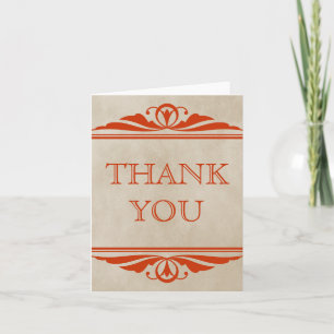 Cartões de agradecimentos Deco Elegante Laranja