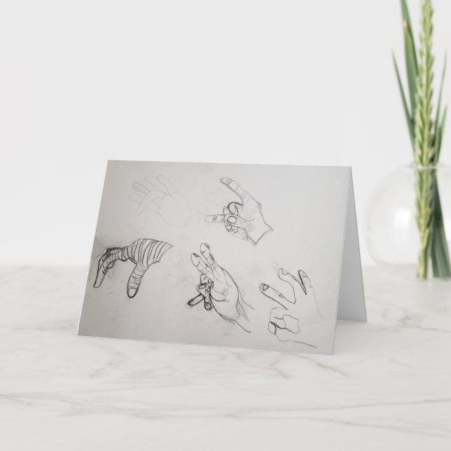 cartões de agradecimentos "Desenho Mão" (Frente)