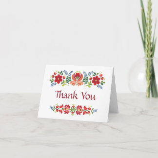Cartões de agradecimentos Design de Flores Vermelh