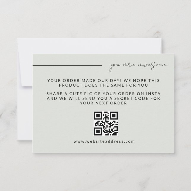 Cartões de agradecimentos digital elegante para pe (Verso)