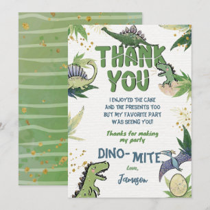 Cartões de agradecimentos Dinossauro