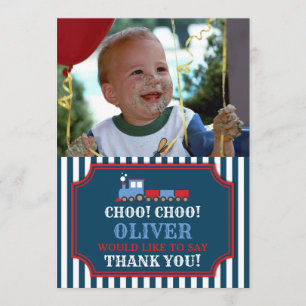 Cartões de agradecimentos do aniversário do trem