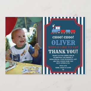 Cartões de agradecimentos do aniversário do trem