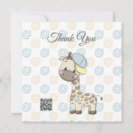Cartões de agradecimentos do Baby Boy Giraffe Pers