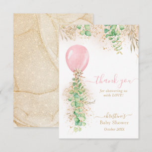 Cartões de agradecimentos do Balão Eucalyptus Rosa