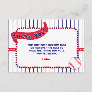 Cartões de agradecimentos do basebol