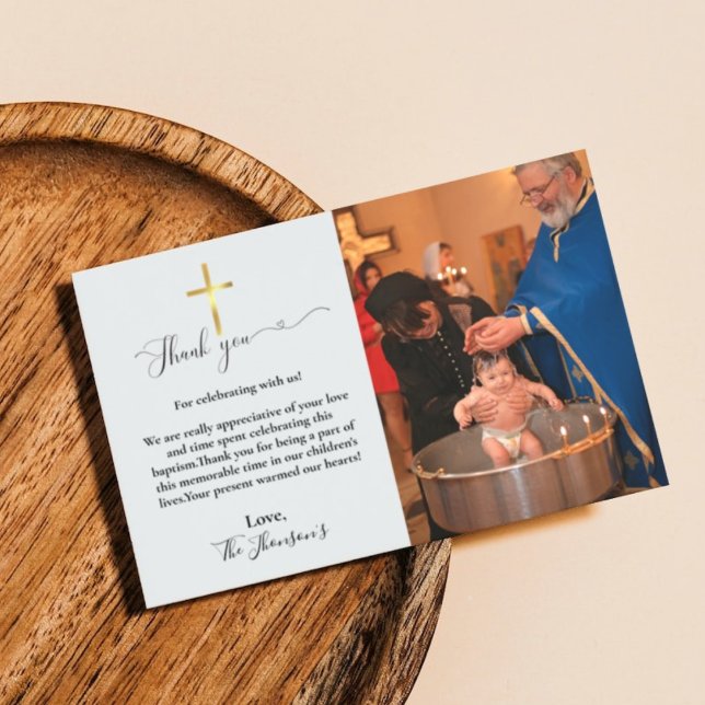 Cartões de agradecimentos do batismo da caligrafia (Criador carregado)