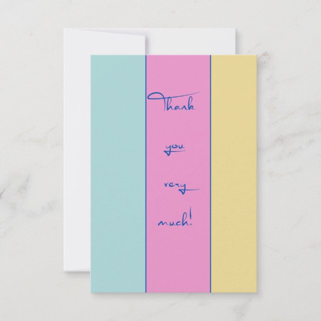 Cartões de agradecimentos do bloco de cores (Frente)