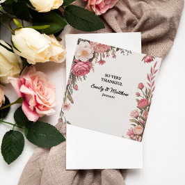 Cartões de agradecimentos do Buquê da Flor Rosa De