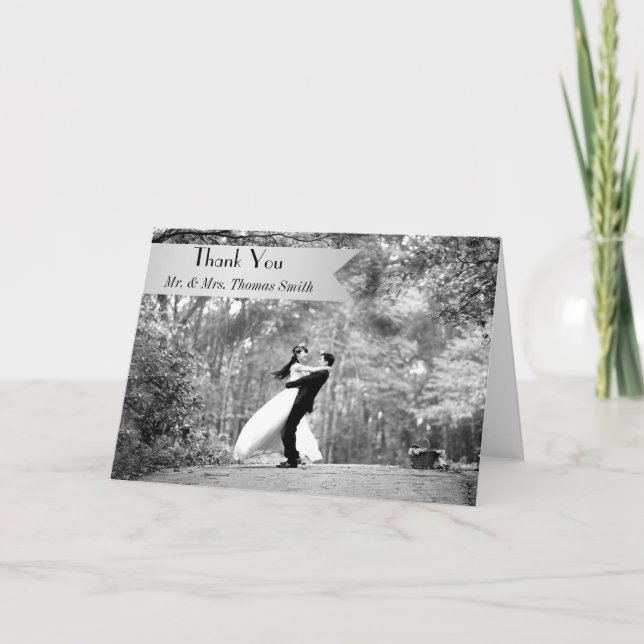 Cartões de agradecimentos do casamento da foto (Frente)