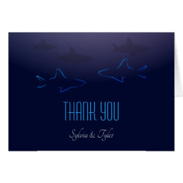 Cartões de agradecimentos do casamento do tubarão