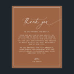 Cartões de agradecimentos do Casamento outono Terr<br><div class="desc">Esta placa apresenta uma fonte escrita à mão e um design moderno minimalista. Altere facilmente as cores e edite o texto *maioria* para atender às necessidades da sua ocasião. Este convite é perfeito para a sua celebração de casamento contemporânea, industrial ou boêmica. O Livro de Orçamento é magro! ***Faça upgrade...</div>