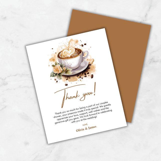 Cartões de agradecimentos do Chá de Casais de mist (Budget The Perfect Blend Coffee Couples Shower Thank You Card )