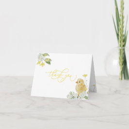 Cartões de agradecimentos do Chá de fraldas amarel