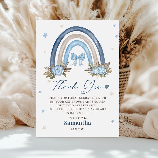 Cartões de agradecimentos do Chá de fraldas Arco-Í (Criador carregado)