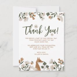 Cartões de agradecimentos do Chá de fraldas Boho W