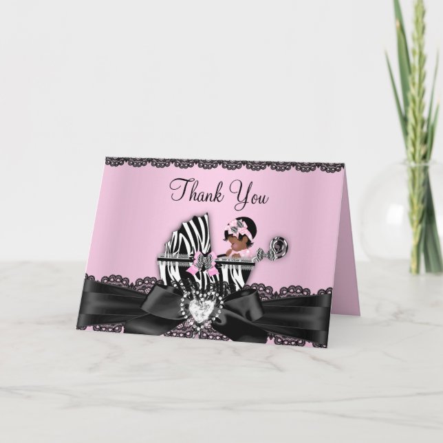 Cartões de agradecimentos do chá de fraldas da (Frente)