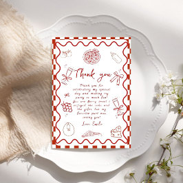 Cartões de agradecimentos do Chá de fraldas de ent