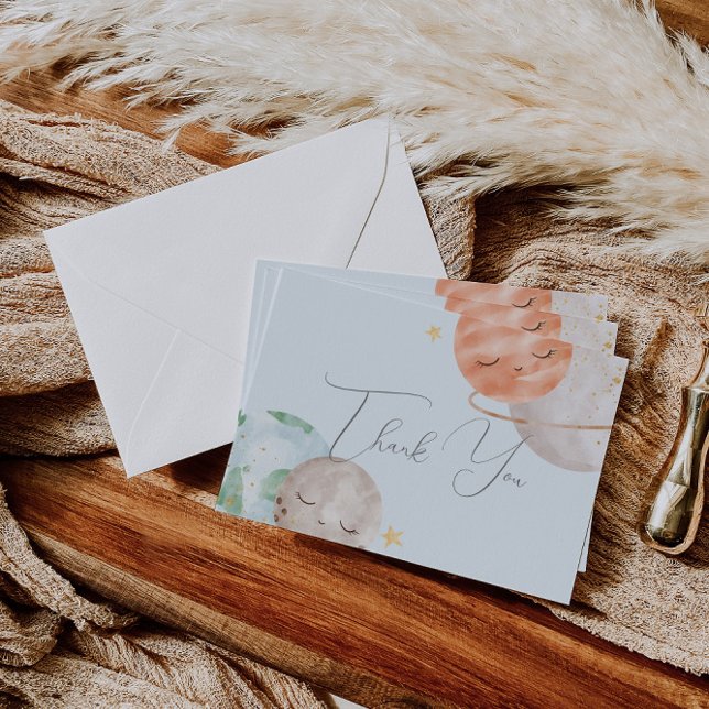 Cartões de agradecimentos do Chá de fraldas de Esp (Criador carregado)