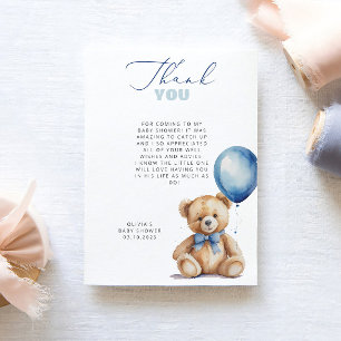 Cartões de agradecimentos do Chá de fraldas do Bal