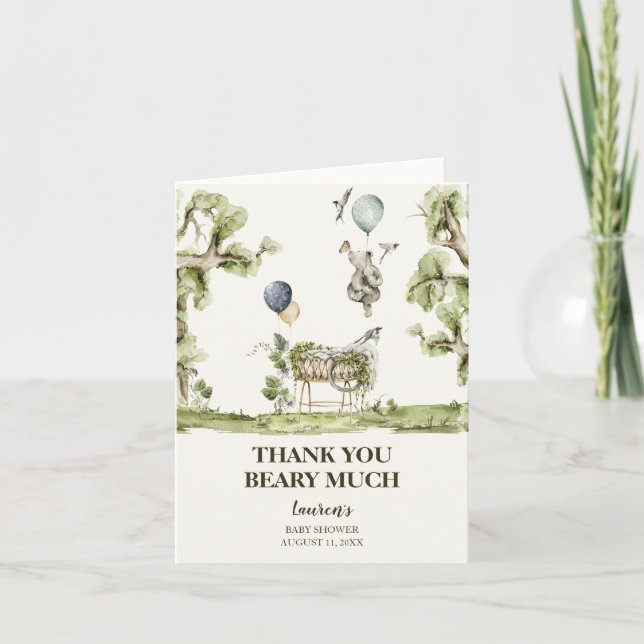 Cartões de agradecimentos do Chá de fraldas do Urs (Frente)