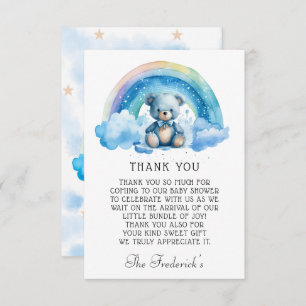 Cartões de agradecimentos do Chá de fraldas do Urs