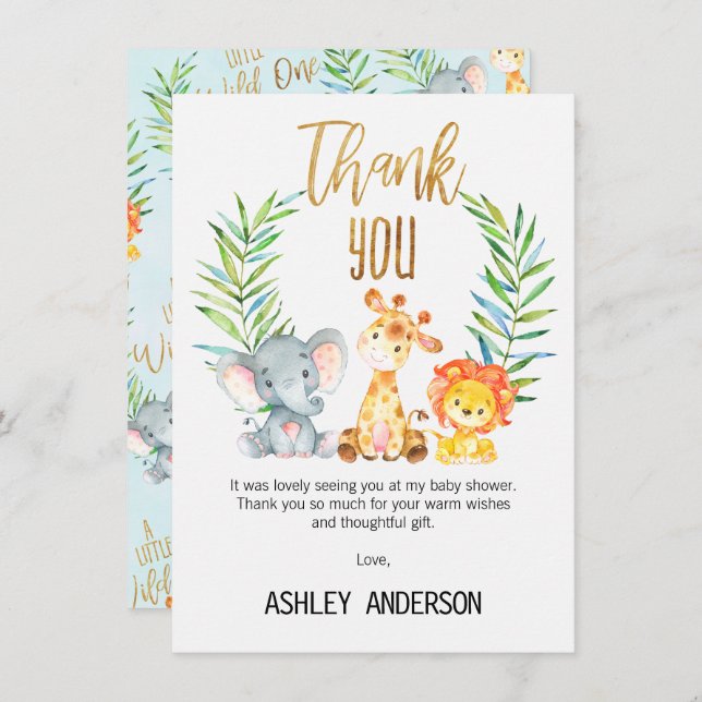 Cartões de agradecimentos do chá de fraldas dos (Frente/Verso)