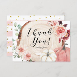 Cartões de agradecimentos do Chá de fraldas Pumpki