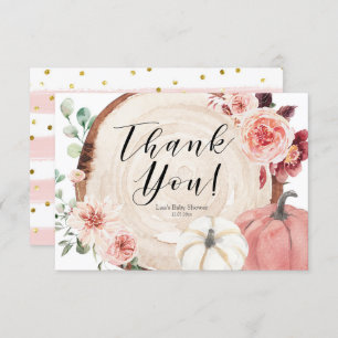 Cartões de agradecimentos do Chá de fraldas Pumpki