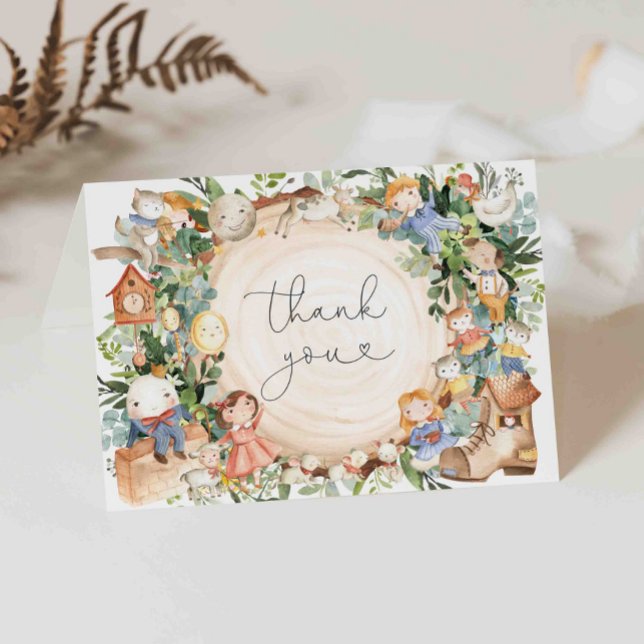 Cartões de agradecimentos do Chá de fraldas Rhymes (Criador carregado)