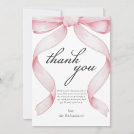 Cartões de agradecimentos do Chá de fraldas rosa