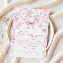 Cartões de agradecimentos do Chá de fraldas Safari