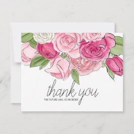 Cartões de agradecimentos do Chá de panela de Rosa