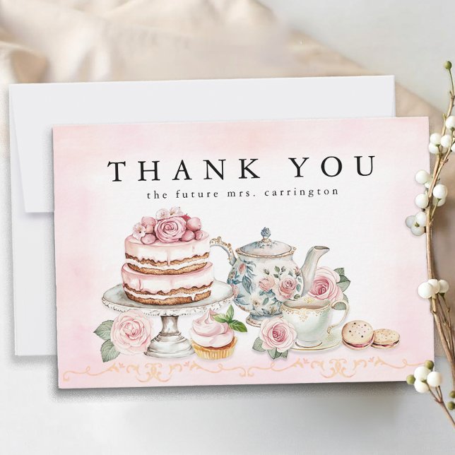 Cartões de agradecimentos do Chá de panela do Vint (Tea Party Thank You Card)