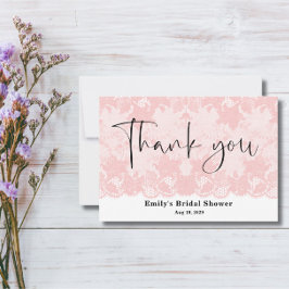 Cartões de agradecimentos do Chá de panela rosa